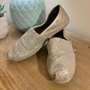 TOMS Sparkling Silver Women's Slip-On Shoes